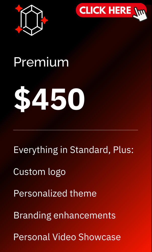 A fully customized resume website with a personalized logo, custom theme, enhanced branding, and a professional video introduction to elevate your personal brand.